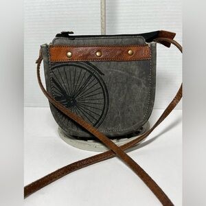 Mona B Canvas and Leather Crossbody Bag